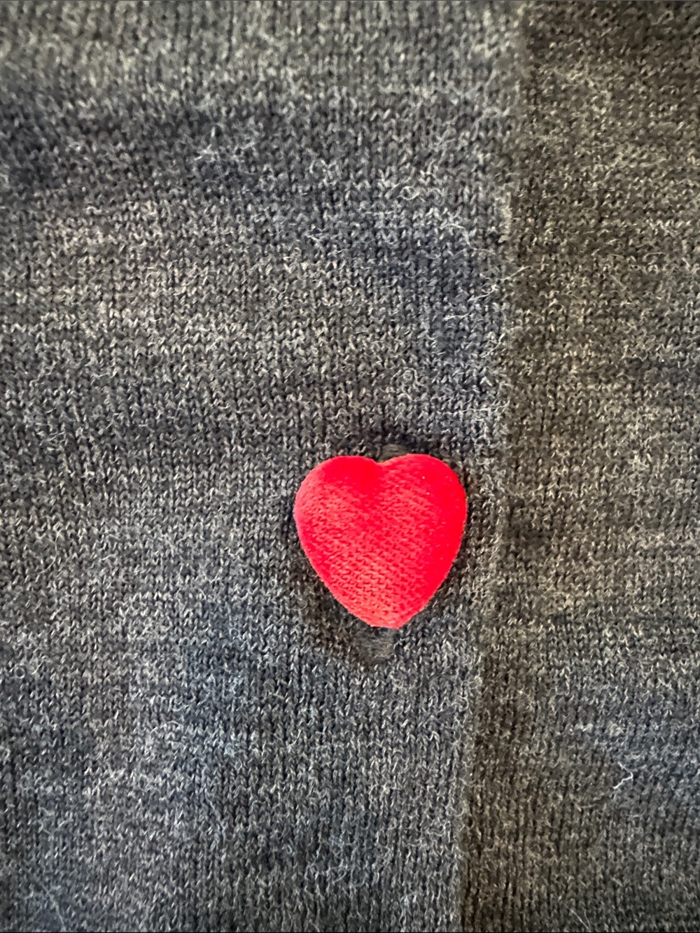 Paul Smith Black Label Charcoal Gray Cardigan with Red Heart Button - Picture 3 of 7